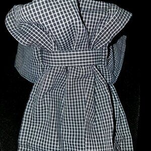 STOCK TIE Crisp BLACK & WHITE check pre-tied by ORNAMENTS NEW